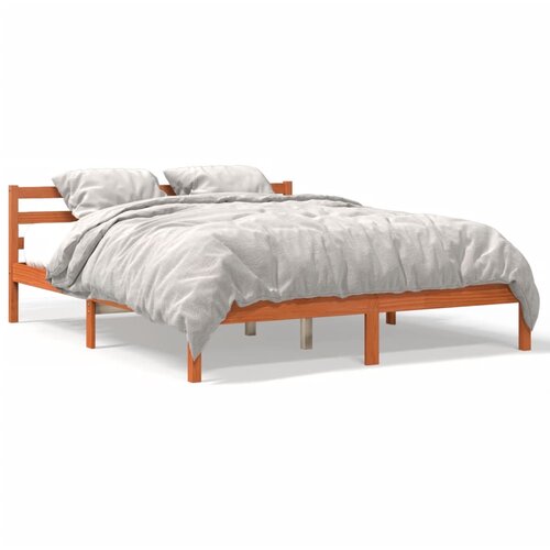 VidaXL Okvir kreveta vo&amp;scaron;tano smeđi 200 x 200 cm od masivne borovine Slike