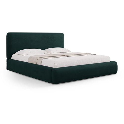 Cosmopolitan Design Temno zelena oblazinjena zakonska postelja s prostorom za shranjevanje z letvenim dnom 180x200 cm Colonel &amp;ndash; Slike