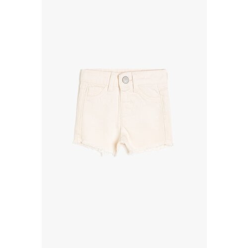 Koton White Baby Girl Pocket Detailed Jean Sort Slike