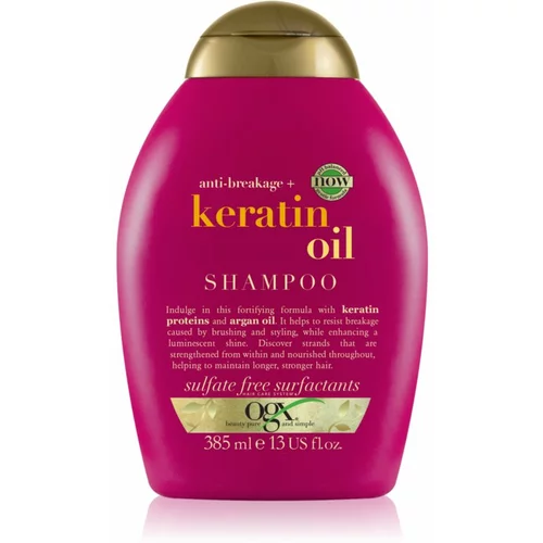 OGX Keratin Oil šampon za učvršćivanje s keratinom, kolagenom i arganovim uljem 385 ml