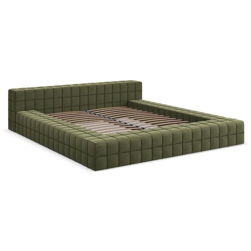 Makamii Zeleni tapecirani bračni krevet s podnicom 140x200 cm Akela – Cijene