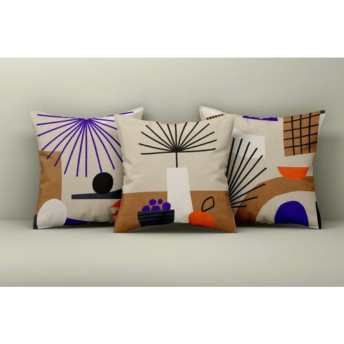 WALLXPERT Asr_plw25 - 35 multicolor cushion cover set (3 pieces) Cene
