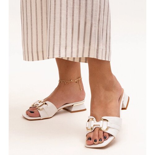 Gemre Luara low-heeled mules with decorative buckle Slike
