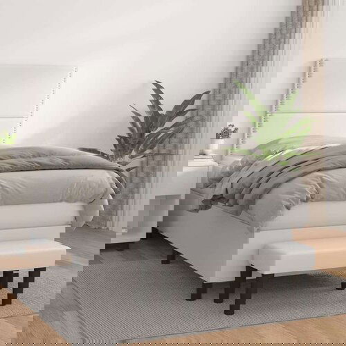  Box spring postelja z vzmetnico bela 80x200 cm umetno usnje, (20901953) Cene