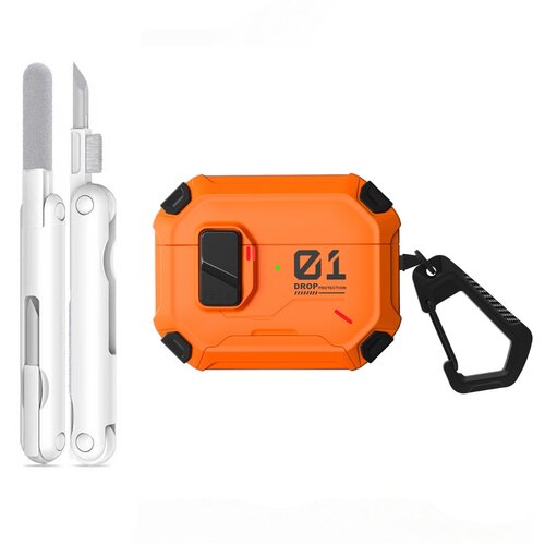 INF Magnetni ovitek proti udarcem s stojalom za AirPods 4, PC 360&deg; Orange, (5000323479) Cene