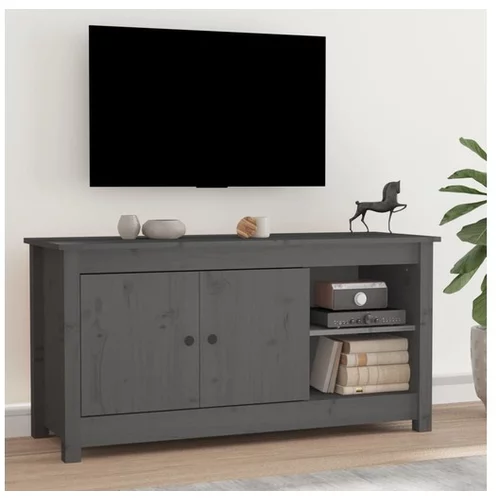  TV omarica siva 103x36,5x52 cm trdna borovina