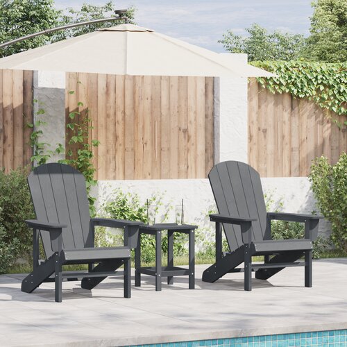 VidaXL Adirondack stoli 2 kosi Svetlo sivi 74x82x90 cm HDPE Slike