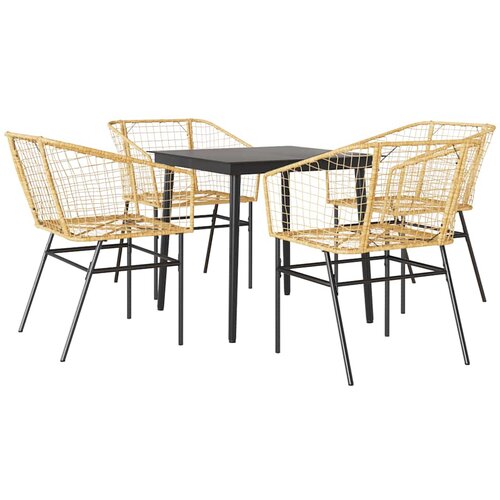 vidaXL Vrtni blagovaonski set od 5 dijelova smeđi poliratan staklo - Smeđa 80 x 80 x 74 cm 4 Cene