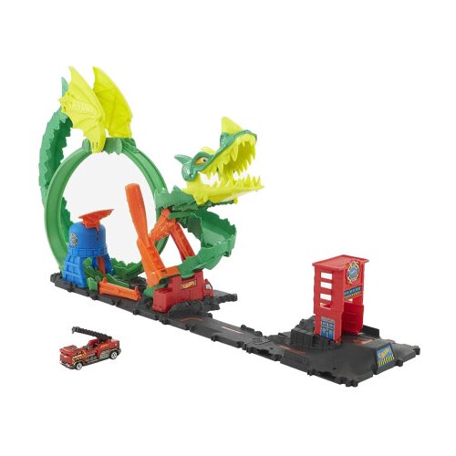Mattel Igračka autostaza Dragon sa autićem Hot Wheels HDP03 Slike
