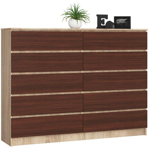 AKORD KOMODA K160 10SZ CLP OAK SONOMA / WENGE, (21702982) Slike