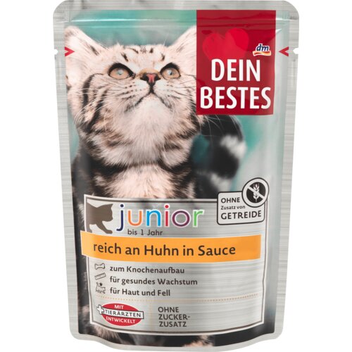DEIN BESTES Junior kompletna hrana za mačke - piletina u sosu 100 g Slike