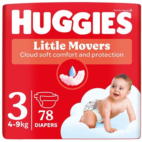 Huggies little movers pelene, veličina 3, 4-9kg, 78kom Cene