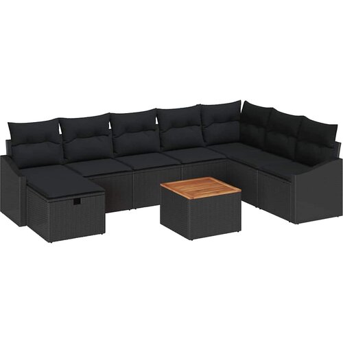  Sjedeća garnitura za vrt 9 kom. poliratan 288,5 x 178,5 x 85 cm Slike