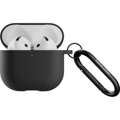 NATIVE UNION Native Union, Silikonski ovitek za AirPods 4 s kovinskim karabinom, Črna, (5000227555) Cene