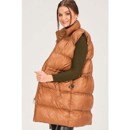 Dewberry Z6732 HK STYLE WOMEN'S VEST-CAMEL Cene