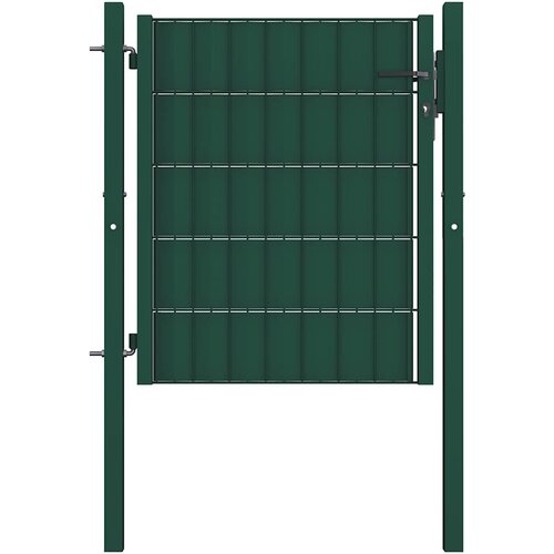  Vrata za ogradu PVC i čelik 100x81 cm Zelena Cijene