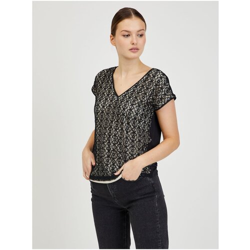 Orsay Beige-Black Women's Lace T-Shirt - Women Cene