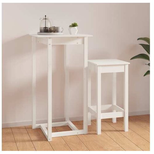  Barski stol bijeli 60 x 60 x 110 cm od masivne borovine Cijene
