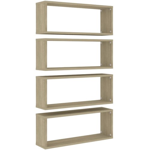 Maison Chic Stenske Police - Viseča polica kockaste 4 kosi sonoma hrast 60x15x23 cm, (21793923) Slike