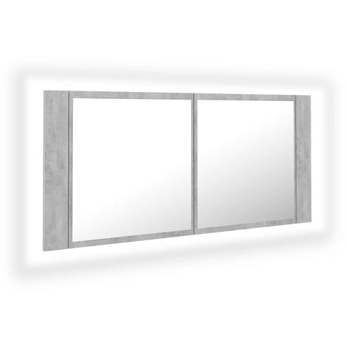 Maison Chic LED Kopalniška omarica - Kopalniški kabinet z ogledalom betonsko siva akril, (21794391) Cene