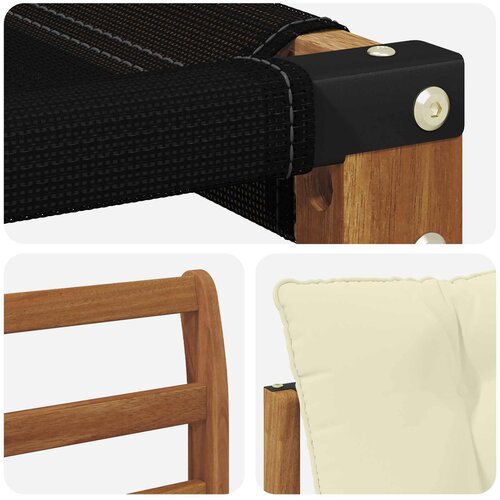  Set vanjskih sofa Čvrsto drvo akacije i Textilene Prirodna Smeđa 95,5 x 83 x 73 cm Slike