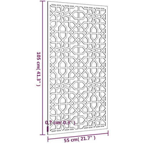 VidaXL Vrtni zidni ukras 105 x 55 cm čelik COR-TEN s maurskim uzorkom Slike