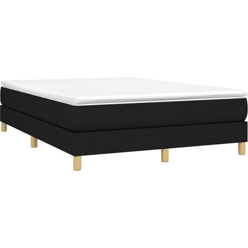  Okvir za krevet s oprugom crni 140 x 190 cm od tkanine Slike