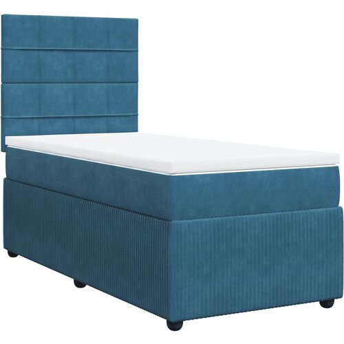 vidaXL Box spring postelja z vzmetnico temno modra 80x200 cm žamet, (21308966) Cene