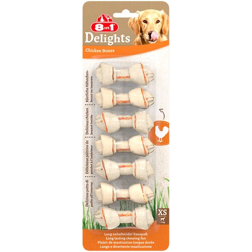8in1 Delights kosti za žvečenje piščanec - Varčno pakiranje: XS, 2 x 252 g (42 kosov) Cene