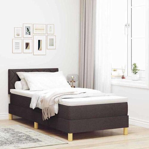 vidaXL Box spring krevet Tamno smeđa 90 x 190 cm tkanina Cijene