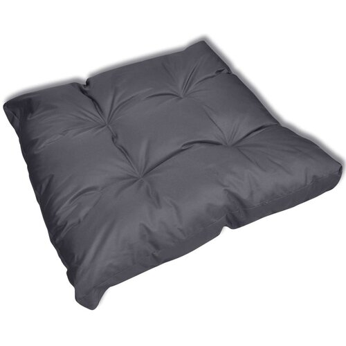  Sivi tapecirani jastuk za sjedalo 80 x 80 x 10 cm Slike