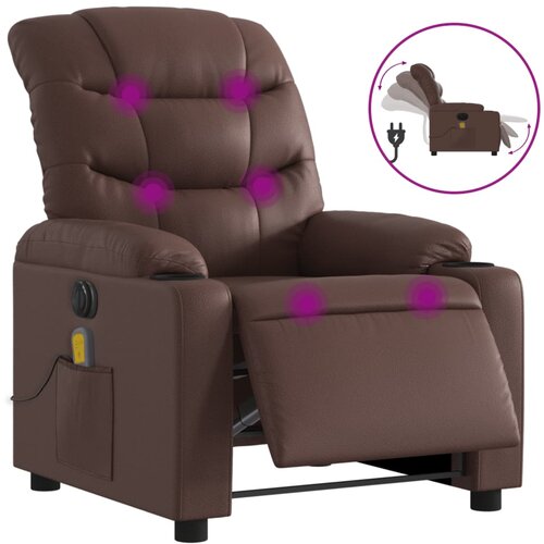 Maison Chic Električni masažni naslanjač - Relax naslanjač rjavo umetno usnje, (22134243) Cene