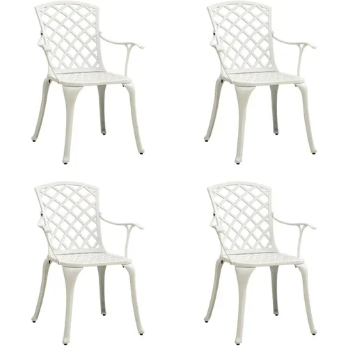  Vrtne stolice od lijevanog aluminija 4 kom bijele