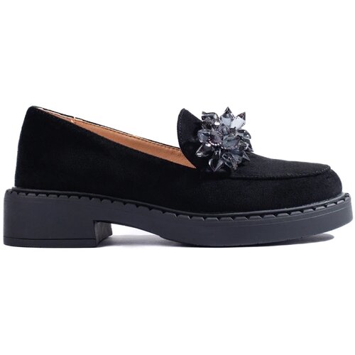 W. POTOCKI Women's suede loafers Potocki black Cene