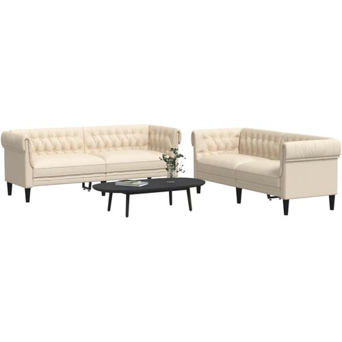  2-dijelni set sofa krem od tkanine Cene