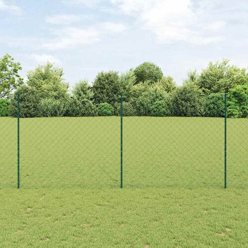 vidaXL verižna ograja z 10 u stebrički zelena 1.4x10 m jeklo Cene