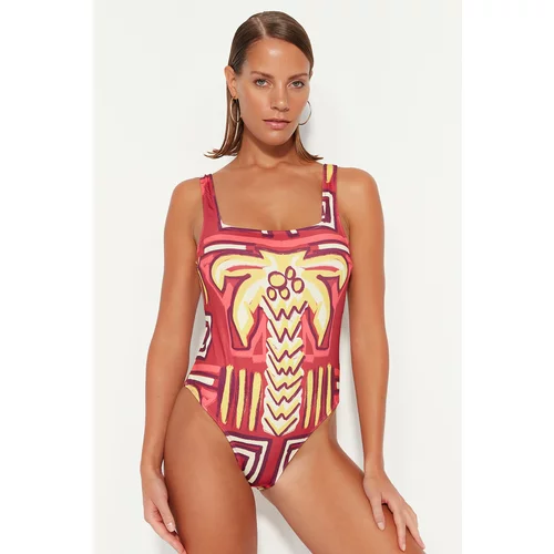 Trendyol Swimsuit - Multicolored - Ethnic pattern