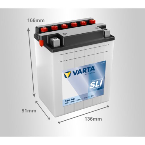 Varta akumulator powersport sli YB14-A2, 12V, 14Ah, l+ Slike