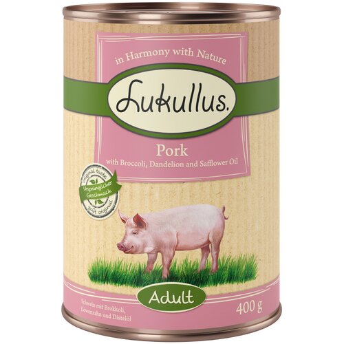 Lukullus Naturkost Adult 6 x 400 g - Svinjetina Slike