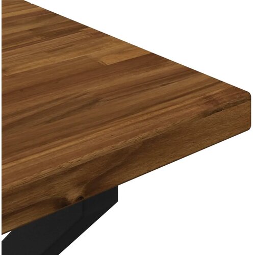  Kvadratni blagovaonski stol 90 x 55 x 75 cm Čvrsto drvo akacije - Prirodna i bijela 90 x 55 x 75 cm Četvrtasto Slike