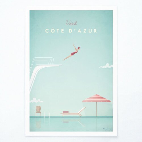 Travelposter Plakat Côte d´Azur, A3 Cene
