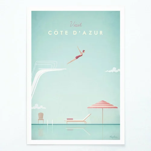 Travelposter Plakat Côte d´Azur, A3