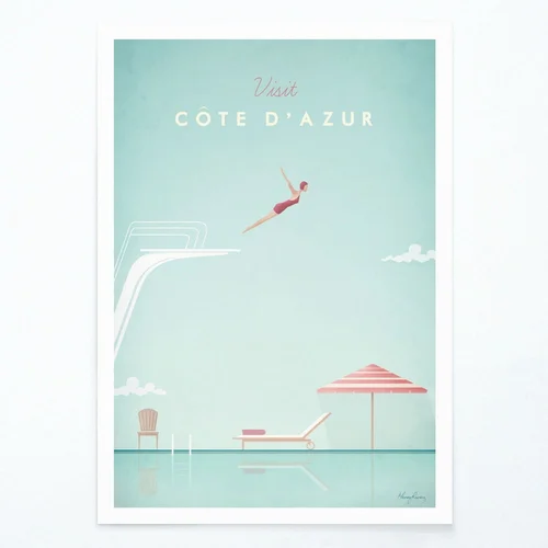 Travelposter Poster Côte d´Azur A3