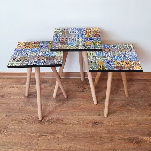 Hanah home 3Shp59 - Multicolor Multicolor Nesting Table (3 Pieces) Cene