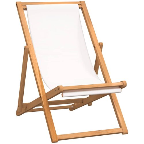  Ležaljka od tikovine 56 x 105 x 96 cm krem Slike