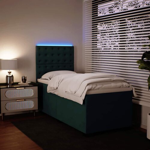 Box spring krevet s madracem tamnozeleni 90x190 cm bar&amp;scaron;unasti Slike