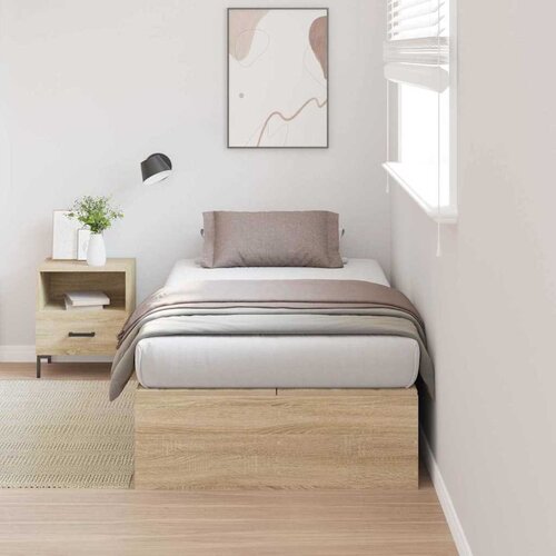  Krevet s ladicama Sonoma hrast 100 x 200 cm Konstruirano drvo Cijene