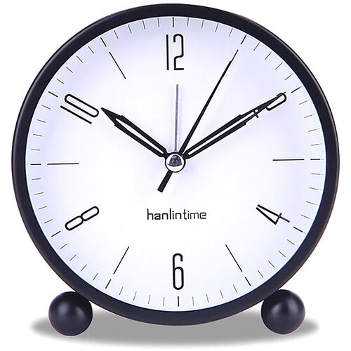 Venisymlis Modna Moderna Minimalistična Digitalna 4-Palčna Okrogla Kovinska Budilka Namizna Ura Mute Sweep Second Night Light Clock, (22060554) Cene