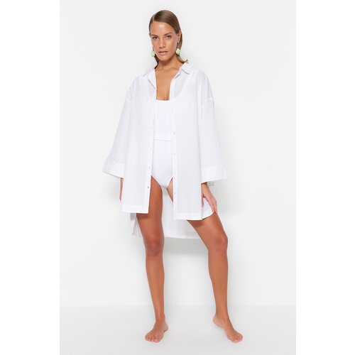 Trendyol Shirt - White - Oversize Slike