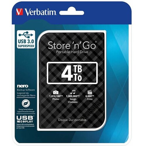 Verbatim zunanji HDD disk StorenGo 4TB USB 3.0 2,5 53223 Slike